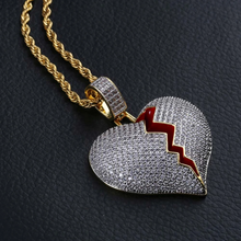 Load image into Gallery viewer, Iced Out Broken Heart Pendant - xtreetapparel