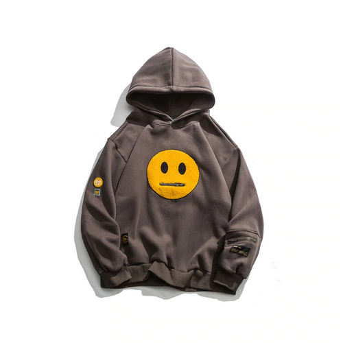 Zipper Pocket Smile Hoodie - xtreetapparel