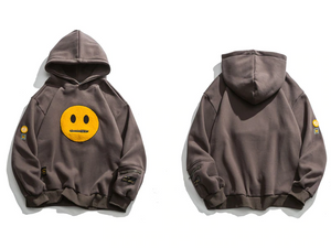 Zipper Pocket Smile Hoodie - xtreetapparel