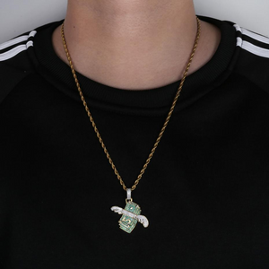 Iced Out Flying Cash Pendant - xtreetapparel