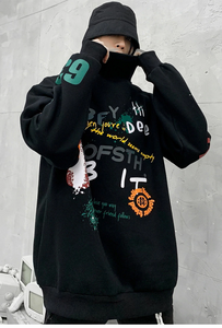 Patchwork Letter Sweatshirt - xtreetapparel