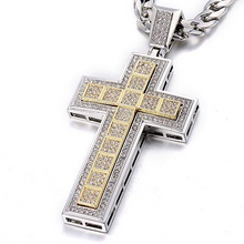 Load image into Gallery viewer, Iced Out Double  Cross Pendant - xtreetapparel