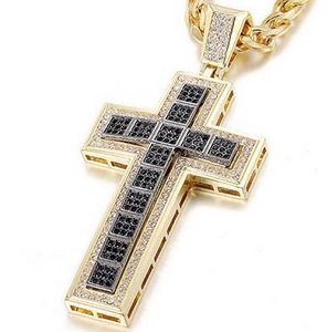 Iced Out Double  Cross Pendant - xtreetapparel