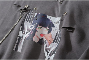 Manga Illustration Sweatshirt - xtreetapparel