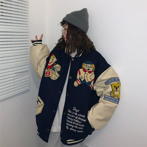 Patchwork Heavy Cartoon Jacket - xtreetapparel